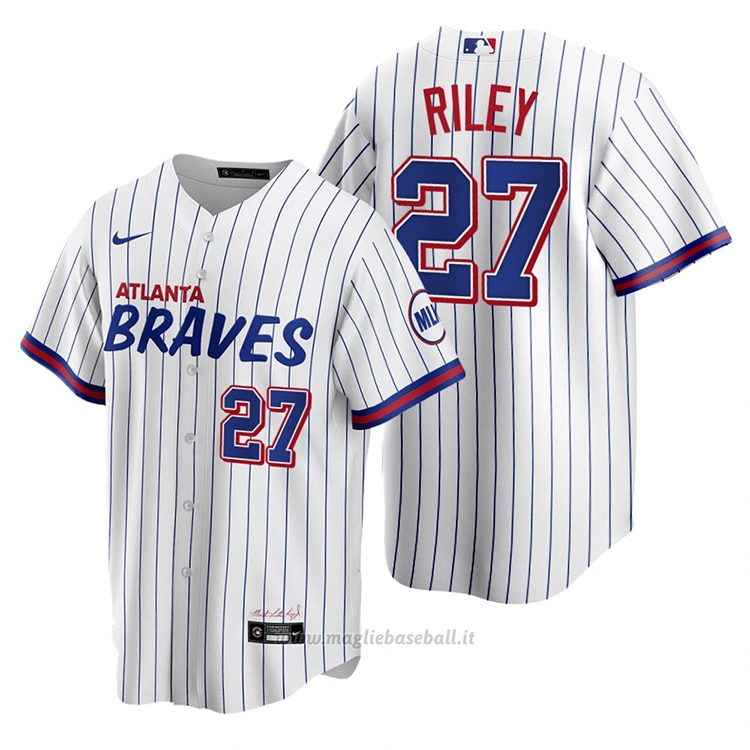 Maglia Baseball Uomo Atlanta Braves Austin Riley Replica 2021 City Connect Bianco